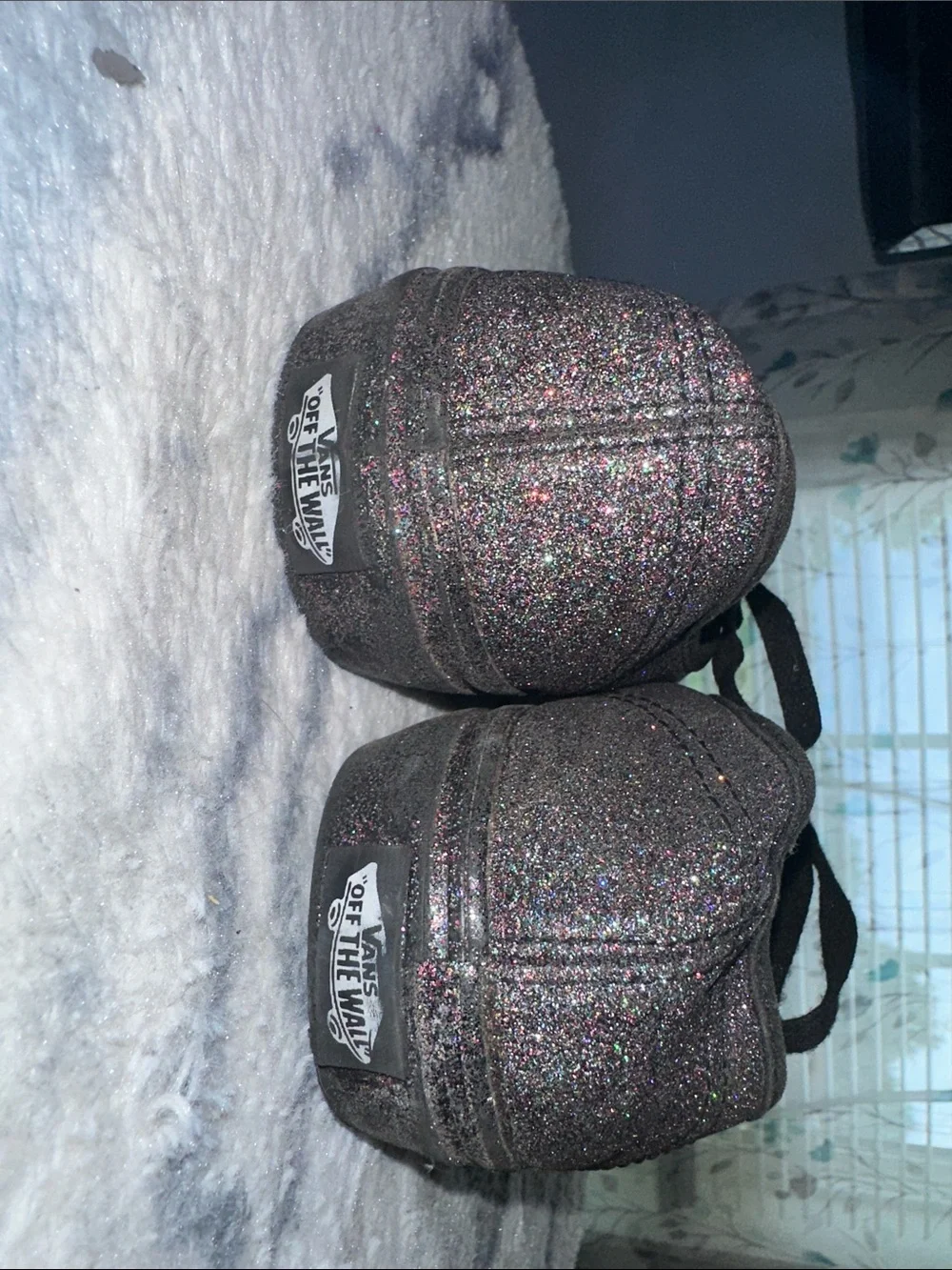 Vans Kids' Black Glitter Sneakers